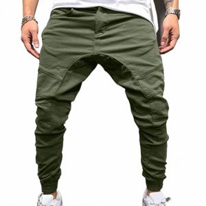 Pantalon de jogging décontracté pour hommes avec poches zippées Pantalon de sport Fitn Survêtement de course Pantalon de survêtement Hip Hop Harem Pantalon N6v1 #