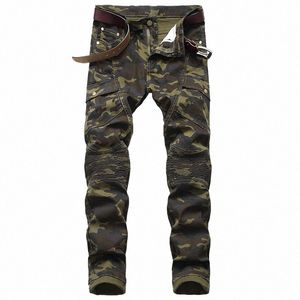 Hommes Joggers Camoue militaire Cargo Denim Jeans Fi Pantalons Streetwear Casual Pantalons de marque U8uV #