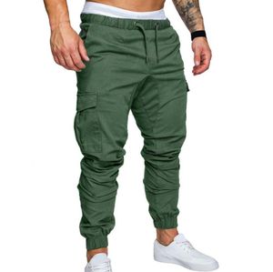 Joggers masculins Pantalons 2020 Nouvelles poches solides décontractées pantalon de taille moyenne pantalon pour cordon de survêtement Hip Hop Streetwear Pantalon Men C3241555