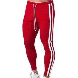 Joggers pour hommes joggeurs à rayures pantalons décontractés pantalons de fitness pantalons sportives 240422