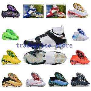 Hommes Enfants Noir Blanc Panda Crampons Jeunesse Phantom Elite GX FG Chaussures de Football Garçons Filles Femmes Chaussures de Football Bas Haut Rouge Bleu Vert Rose Noir Taille de Crampon US 3Y-13 EUR 35-47