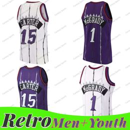 Herenkinderen Vince Carter Basketball Jerseys Tracy McGdday Wit Purple Splited Ed Youth Shirts Classic Maillot de Basketball