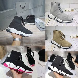 Speed mens Knight botas zapatos casuales Calcetines de plataforma suave de punto botines zapatos de París Mujeres bota de punto calcetín con cordones negro corredor blanco sneAgK #