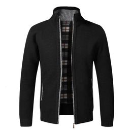 Heren gebreid vest winter zip-up vintage warme fleece kleding over slim fit truien mannelijke Koreaanse stijl golf bovenkleding jas 240130