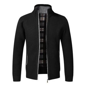 Hommes tricot Cardigan hiver Zipup Vintage chaud polaire vêtements sur Slim Fit pulls mâle coréen Style Golf vêtements d'extérieur manteau 240103