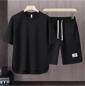 Heren Koreaanse modewafels Twee-delige set Summer Summer Short Sleved T-shirt en shorts Loose Sets Men Designer Design Desse Tracksuits