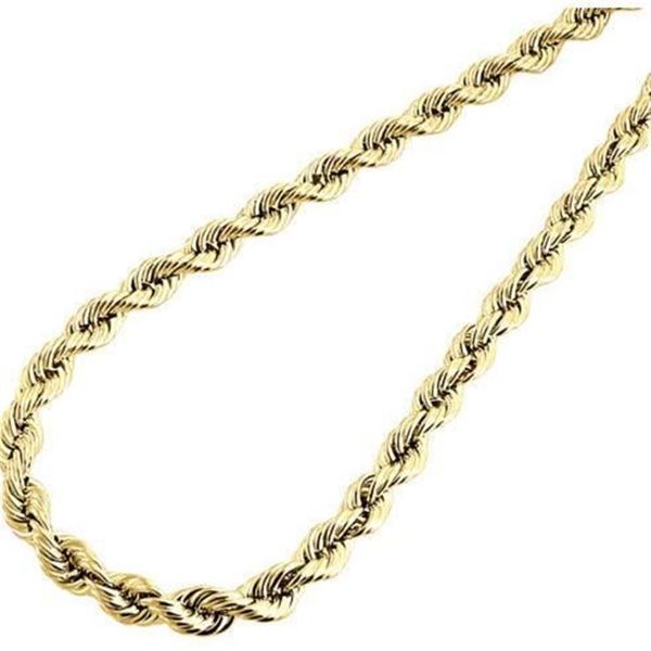 Señoras para hombre 1 décimo relleno de oro amarillo de 10 quilates 5 cadena de cuerda hueca de 50 mm Collar de 24 pulgadas 247K