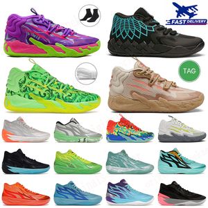 Chaussures de ball à hommes lamello MB.01 Rick et Morty Basketball Chaussures Lamelos Ball MB.03 Blue Hive Men Women Chino Hills Toxic Buzz City Rock Rock Ridge Red MB01 GALAXY NON TOP QUALITÉ