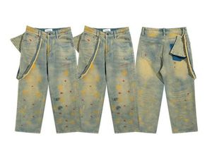 Hommes grands pantalons mm6 jeans de designer de concepteur de pantalon de trous hiphop