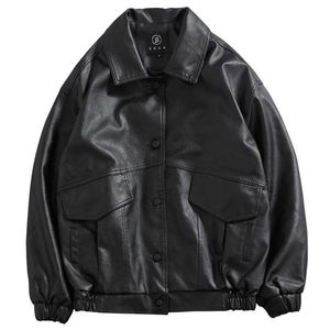 Mens Leather Faux PU Jacket Men Black Soft Motorcycle Biker Fashion Coats Mannelijke Bomber Pockets Cleren 220919