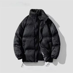 Mens Leather Faux Winter Jacket Men gewatteerd Suede gevoerde jas Dikke bovenkleding Thermische losse retro druppel Afgifte Kleding Kleding COA DH7O9
