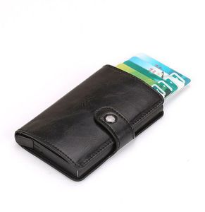 Mens Leather ID Creditcardhouder RFID BEPERK MONTAGE Wallet Clip Case7099945