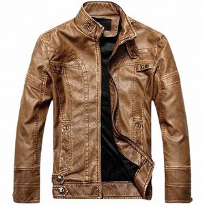 Heren Lederen Jassen Autumn Winter Male klassieke motorfiets Hoogwaardige PU Lederen Jacket Casual Jaqueta de Couro Masculin 5XL S4ZI#