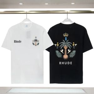 Hommes Lettre Imprimer T-shirt De Luxe Noir Créateur De Mode D'été De Haute Qualité À Manches Courtes Rhude T-shirts Taille S-xxxl