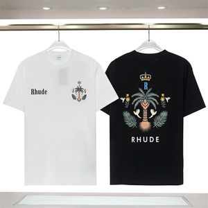 Lettre pour hommes imprimé T-shirt Luxury Black Fashion Designer d'été de haute qualité supérieur à manches courtes Rhude tshirts taille s-xxxl