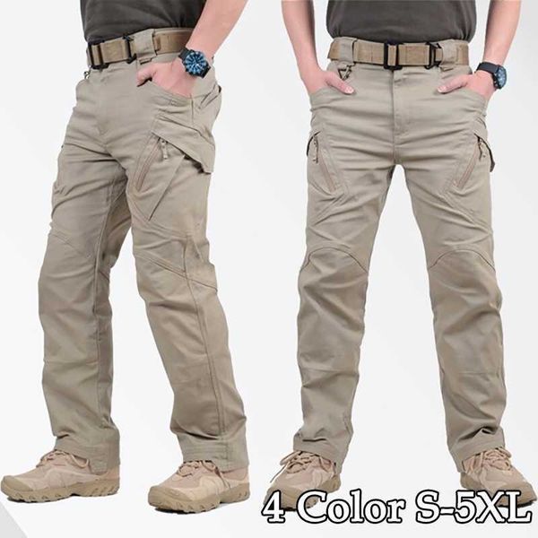 Pantalon cargo léger pour hommes élastique respirant pantalon militaire à poches multiples pantalon de jogging en plein air pantalon tactique 6XL 210707
