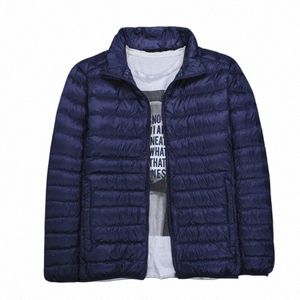 Manteau en duvet léger pour hommes 5XL-6XL, grande taille, veste ultra-légère, manteau court pour papa, canard blanc de haute qualité, Busin, vêtements d'extérieur décontractés 92VN #