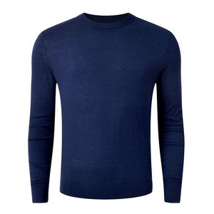 Hommes léger laine mérinos col rond pull sous-vêtements t-shirt chaud hiver homme vêtements hauts pulls 240227