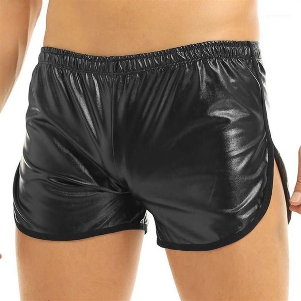 Boxer de Sport en Faux cuir pour hommes, Lingerie effet mouillé, pantalon exotique avec poche arrière, pour hommes gays, boîte de nuit, pôle danse, 1263Y