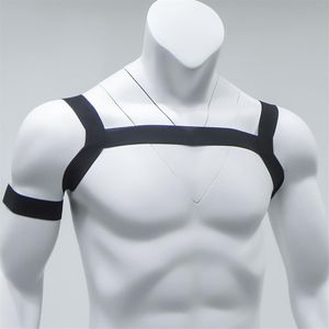 Hommes Lingrie Réglable Mâle Sexy Costumes Corps Poitrine Harnais Ceinture Gay Bondage Élastique Épaule Muscle Soutien Brace Nuit Perform202U