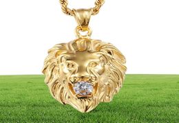 Hommes Lion Tête Pendentifs Colliers Pour Hommes Noir Argent Or 3 Couleurs Chaîne Collier Hip Hop Bijoux Cool Biker Étudiants Street247Z3038348