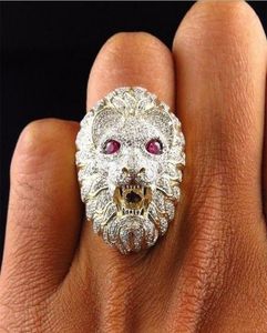 Heren Lion Head Rings Alloy Luxe ringen Woeste Golden Lion Finger Ring Biker Gothic Knight Punk Mannelijke sieraden Gifts4230937