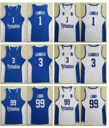 Heren Litouwen PRIENU VYTAUTAS Basketbal Lamelo Ball Jerseys 3 Liangelo Ball Uniform 99 LAVAR BALL ALLE GESTITKEN TEAM BLAUW WHITE7607046