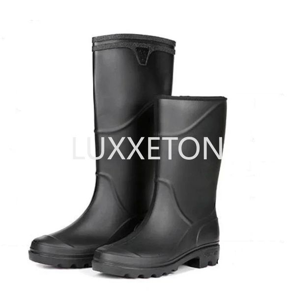 Bottes de pluie à tube long pour hommes bottes de pluie en caoutchouc antidérapantes pour hommes chaussures d'eau imperméables de haute qualité pour hommes chaussures de pluie à hauteur du genou 240228