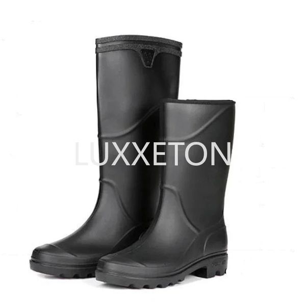 Bottes de pluie à tube long pour hommes bottes de pluie en caoutchouc antidérapantes pour hommes chaussures d'eau imperméables de haute qualité pour hommes chaussures de pluie à hauteur du genou 240226