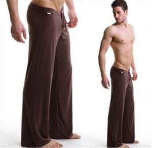 Pantalones de chándal de talle bajo para hombre Pijama deportivo Pantalones para hombre Ropa de dormir de yoga Pantalones Salón Pijamas de seda de hielo para hombre Ropa interior larga sexy Man1686377