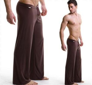 Heren Low Rise Sweatpants Sport Pyjama Men039S broek Yoga slaapkleding broek Lounge Ice Silk Men Pyjama's Sexy Long Underwear Man4665782
