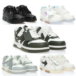 Heren lage retro casual schoenen winter Double Arrow OFF Designer sneakers EVA gedempte zool leer wit donkergrijs Arrow dames boardschoenen originele geschenkdoos 37-37