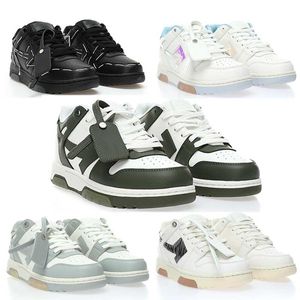 Hommes Bas Top Rétro Casual Chaussures Hiver Double Flèche OFF Baskets Designer EVA Semelle Coussinée Cuir Blanc Gris Foncé Flèche Femmes Conseil Chaussures Original Boîte Cadeau 37-37