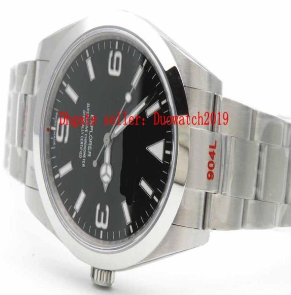 Mens Luxury Business Watches Edition Cal3132 Mouvement ARF 904L Band solide en acier noir 214270 Sapphire Explorer 114270 F4137930