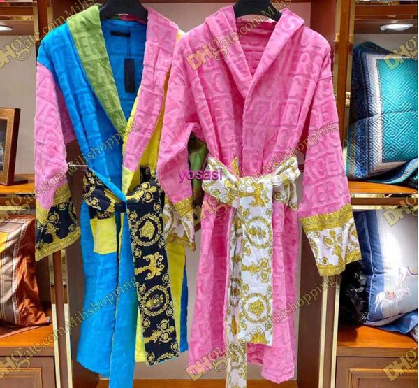 Hommes de luxe classique coton peignoir hommes et femmes marque vêtements de nuit kimono chaud robes de bain vêtements de maison unisexe peignoirs un 4665