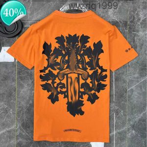 Hommes de luxe classiques t-shirt Ch marque t-shirts designers hommes femmes hauts t-shirts mode fer à cheval sanskrit croix impression coton t-shirt décontracté à manches courtes t-shirts J451QW