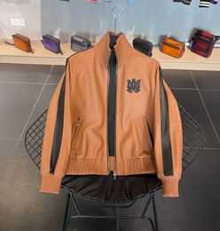 Heren Luxe kleding Merkontwerper Lederen jas hoog Kwaliteit Sheepskin Material Motorfiets Jackets Fashion borduurwerk Men Casual ritsjacks