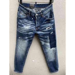 Mens luxe ontwerper denim jeans d2 dsq2 dsquare 2 holes broek coolguy biker broek kleding dsquared2 вы 5wer