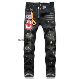 Мужские роскошные дизайнерские джинсовые джинсы d2 dsq2 dsquare 2 отверстия Брюки COOLGUY Байкерские брюки Одежда NXHN