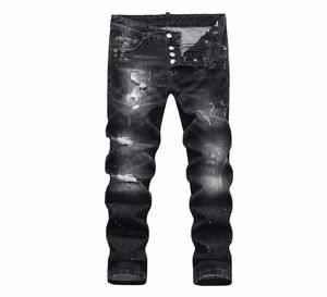 Jeans de luxe pour hommes jeans denim noir pantalon déchiré la version italie marque vélo moto rock revival new fashion4404710