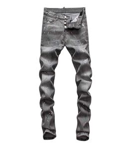 Mens luxe designer jeans denim Black gescheurde broek de versie Fashion Italy Brand Bike Motorcycle Rock Revival Slim Style5079364