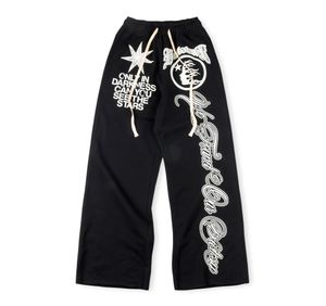 Hommes de luxe Designers hommes pantalons Hellstar Studios pantalons évasés noirs pantalons de survêtement hommes Jogger mode hip hop rue pantalons décontractés2024