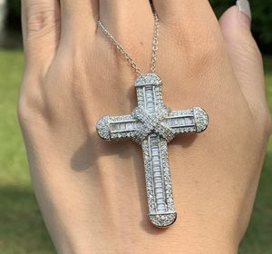 Collier de luxe pour hommes bijoux hip hop argent en diamant blanc diamant groyaux pendentif colliers femmes pour fête3513084
