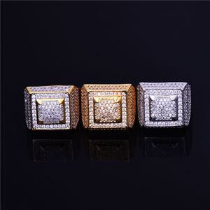 Heren ring vol kubieke zirkoon goud zilveren charme sieraden punk mannelijke vrouwen vingerringen mooi cadeau