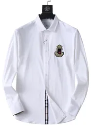 Camisa de lujo para hombre Camisa de diseñador Diseñador de hombres Mangas largas Slim Fit Moda de negocios Diseñador casual Camisa con botones Camisa de traje de marca Camisas Tamaño asiático M-3XL yyj