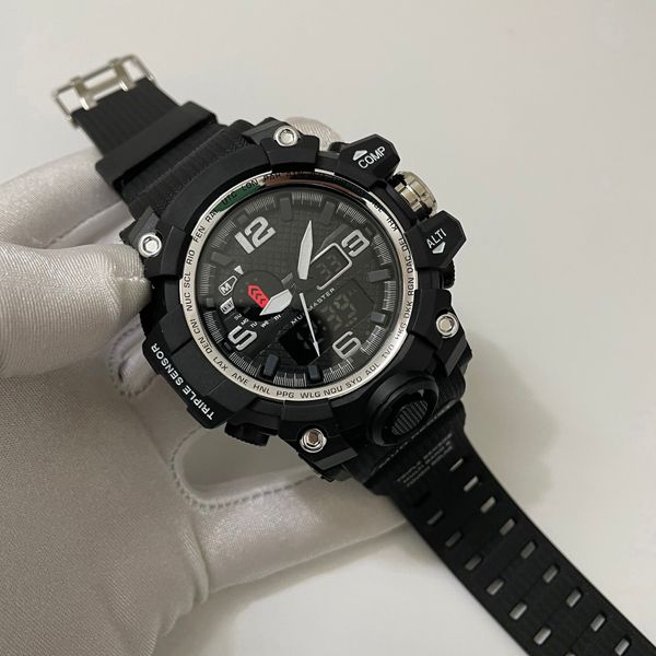 Mens Luxury Sport Watches Digital Watch Army Military Military Res résistant aux chocs de bracelet Silicone Horloges Box Original Reloj de 934