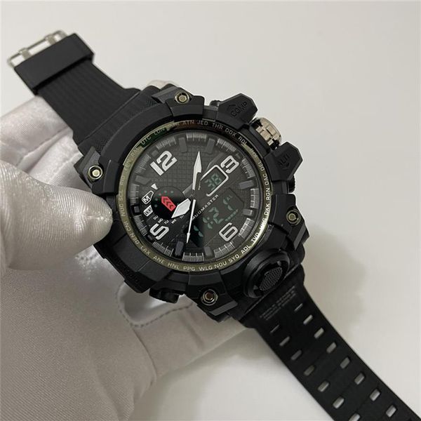 Montres de sport de luxe pour hommes Montre numérique Armée Militaire Résistant aux chocs Montre-bracelet Silicone Mode Quartz Horloges Boîte originale reloj279F