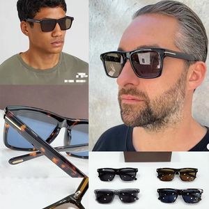 Gafas de sol de lujo para hombre, gafas de sol cuadradas de diseño para hombres que viajan, gafas de sol de playa adumbral de moda, gafas de 7 colores, gafas de marca retro FT0906