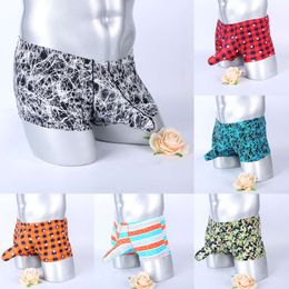 Hommes sous-vêtements de luxe sous-vêtements glace en soie éléphant nez knickers hommes sexy mess respirant boxer briefes bikini tiroirs d'oeufs armes