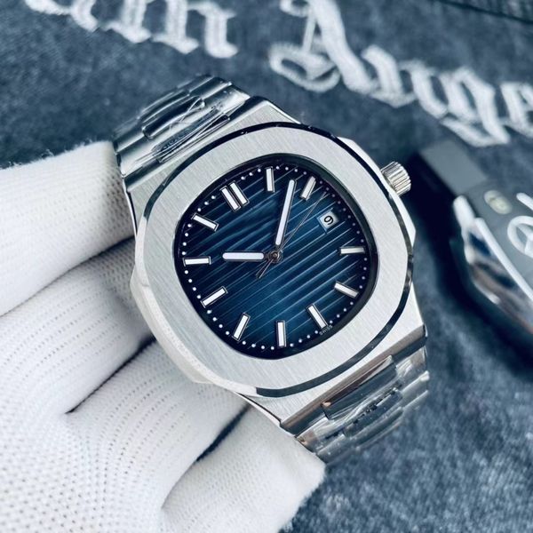 Mentise de luxe pour hommes Montres mécaniques pour hommes en acier inoxydable Montre de Luxe Business Wristwatch Reloj Hombre Sapphire en acier inoxydable avec Bleu Blue Imperping